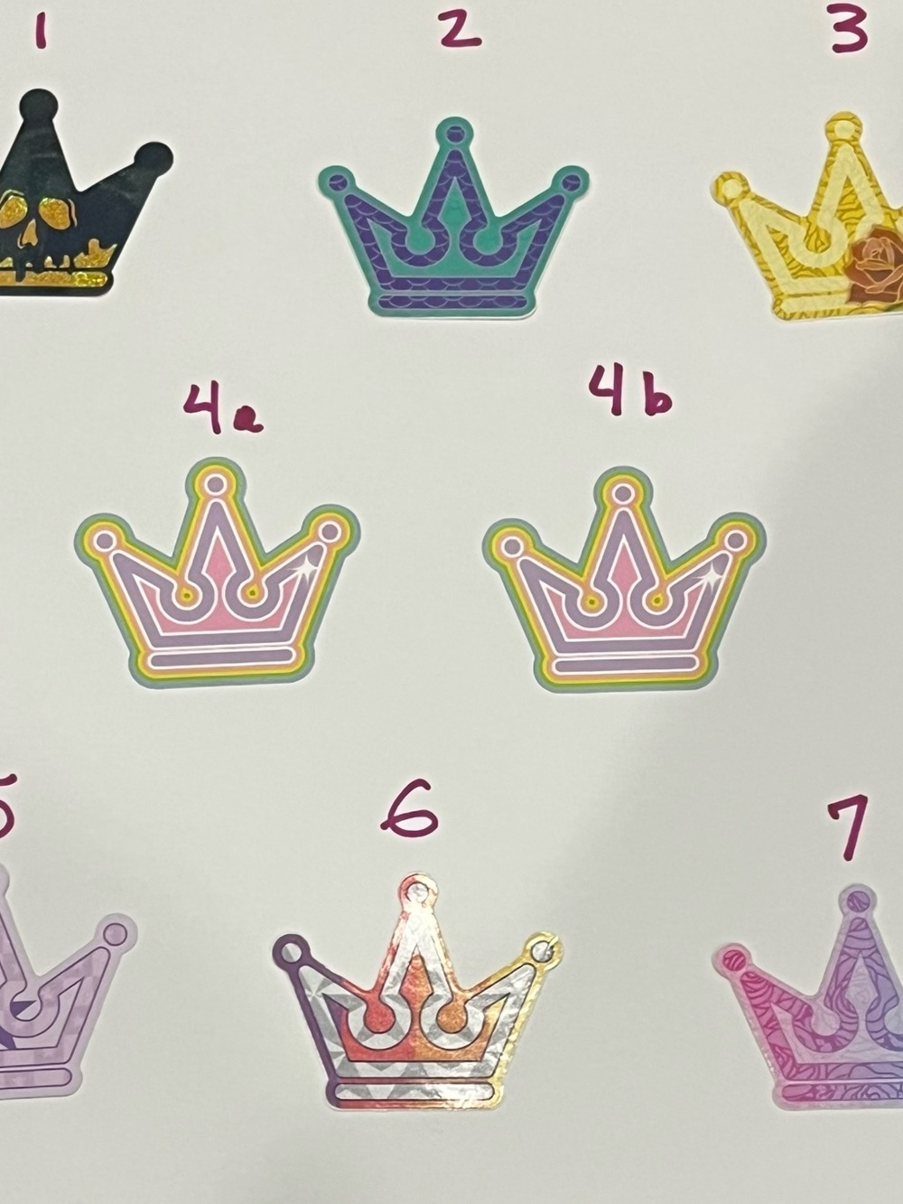 Set of 8 Crowned Athletics Colorful Crown Stickers